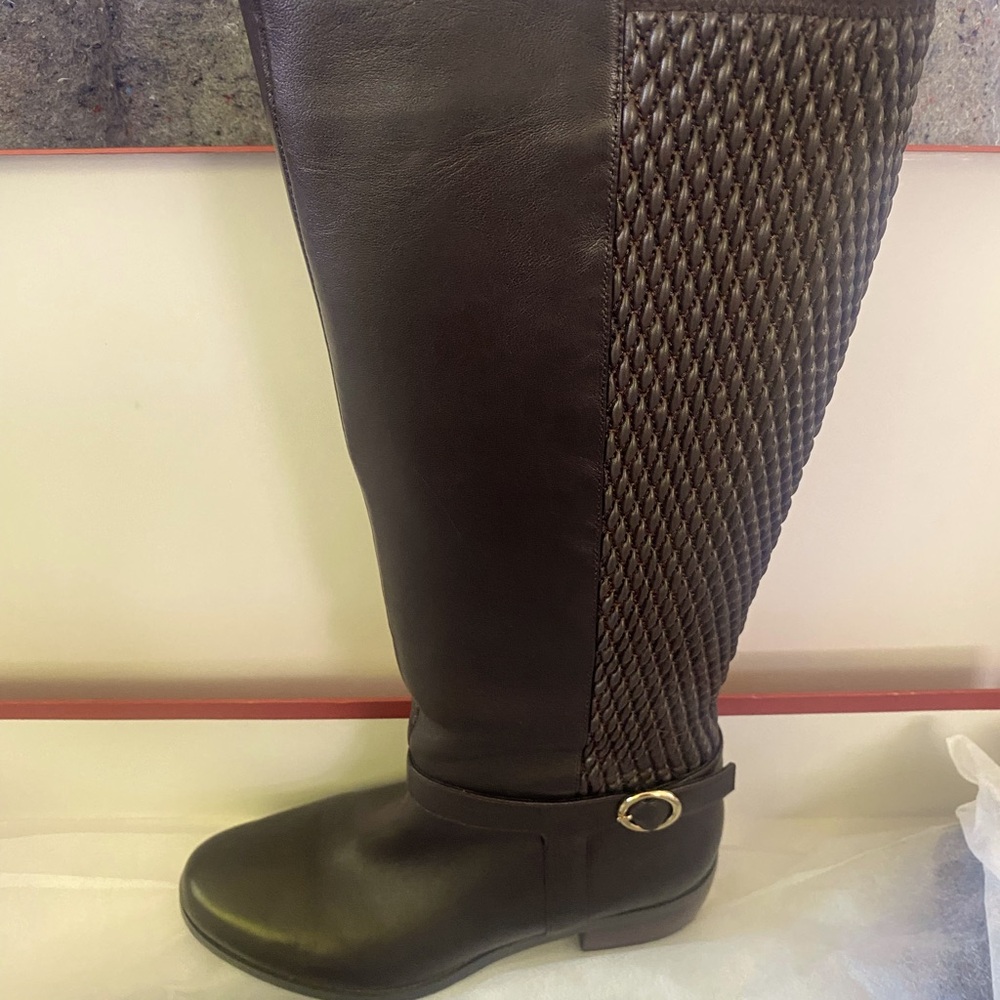 Vaneli Brown Over the Knee Boots with Classic Design